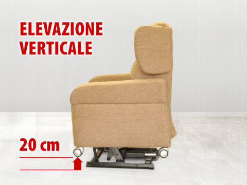 20 CM ELEVAZIONE-VERTICALE POLTRONA PER DISABILI CON RUOTE