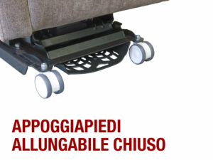 Appoggiapiedi allungabile chiuso poltrona relax robotica disabili e anziani