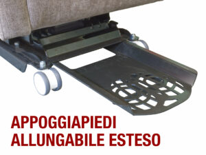 Appoggiapiedi allungabile esteso poltrona relax robotica disabili e anziani