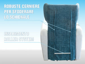CERNIERE POSTERIORI POLTRONA SFODERABILE PER RIMOZIONE RIVESTIMENTO SCHIENALE