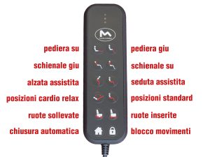 Filocomando poltrona 7 motori disabli anziani