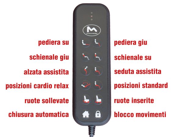 Filocomando poltrona 7 motori disabli anziani