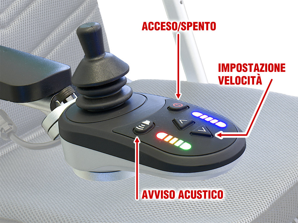 JOYSTICK CARROZZINA ELETTRONICA PIEGHEVOLE ACCESA