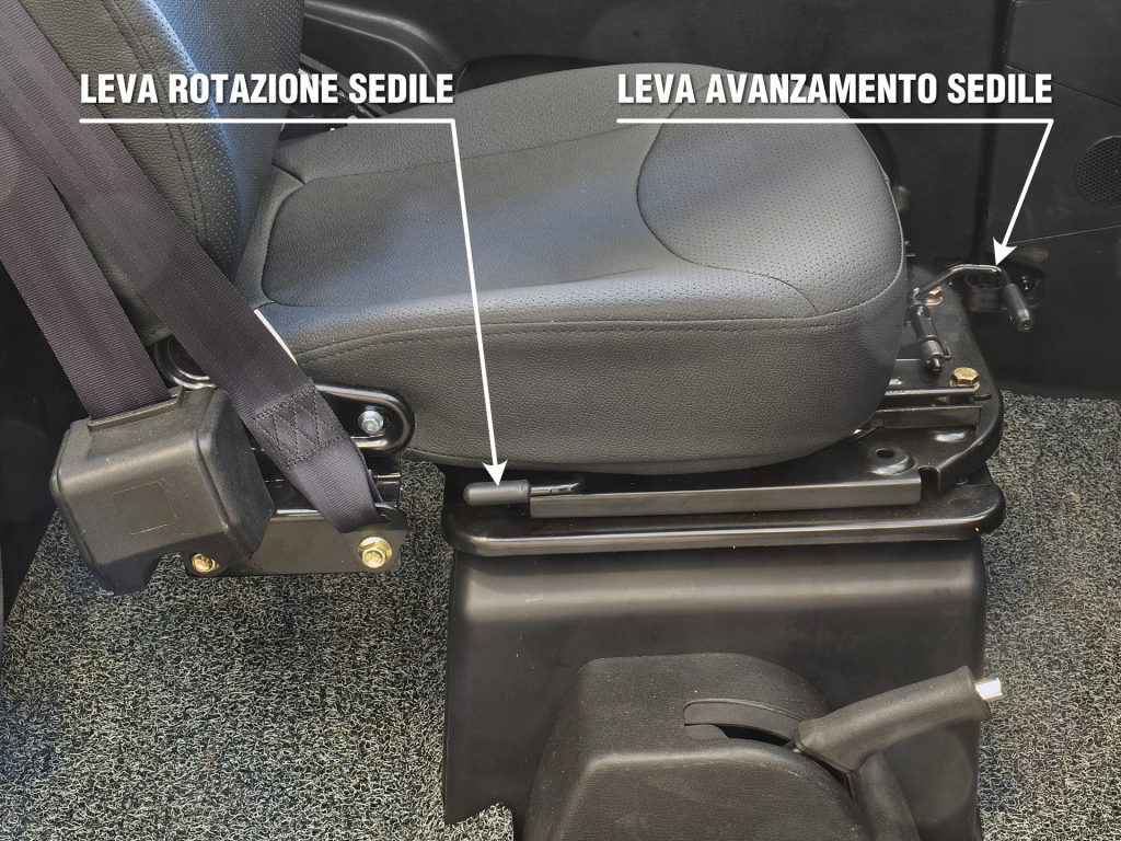 LEVE PER AVANZAMENTO E ROTAZIONE SEDILE SCOOTER ELETTRICO CABINATO PER ANZIANI E DISABILI