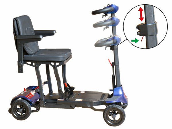 MANUBRIO REGOLABILE IN ALTEZZA SCOOTER ANZIANI PIEGHEVOLE TRASPORTABILE