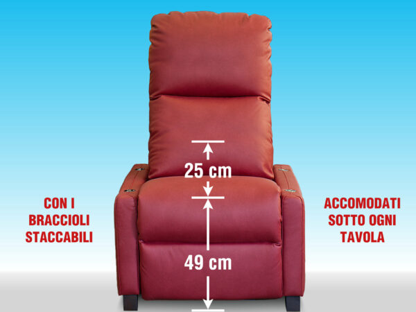 POLTRONA DISABILI MULTIFUNZIONALE BRACCIOLI STACCATI PER INSERIMENTO SOTTO TAVOLO