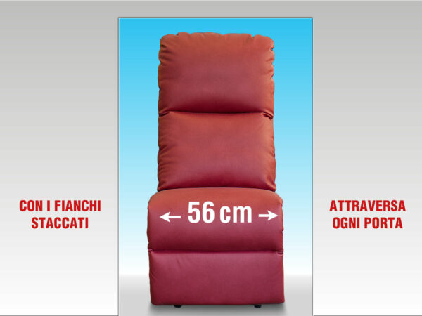 POLTRONA DISABILI SPOSTABILE SU RUOTE AUTOMATICHE SENZA FIANCHI LARGHEZZA 56 cm
