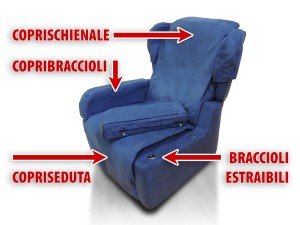 POLTRONA RELAX DUE MOTORI BRACCIOLI ESTRAIBILI