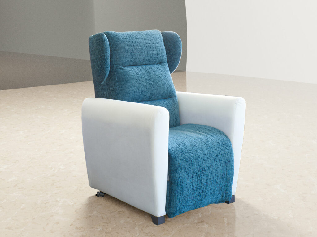 POLTRONA RELAX PER ANZIANI CON RIVESTIMENTI FIANCHI SFODERABILI TOLTI