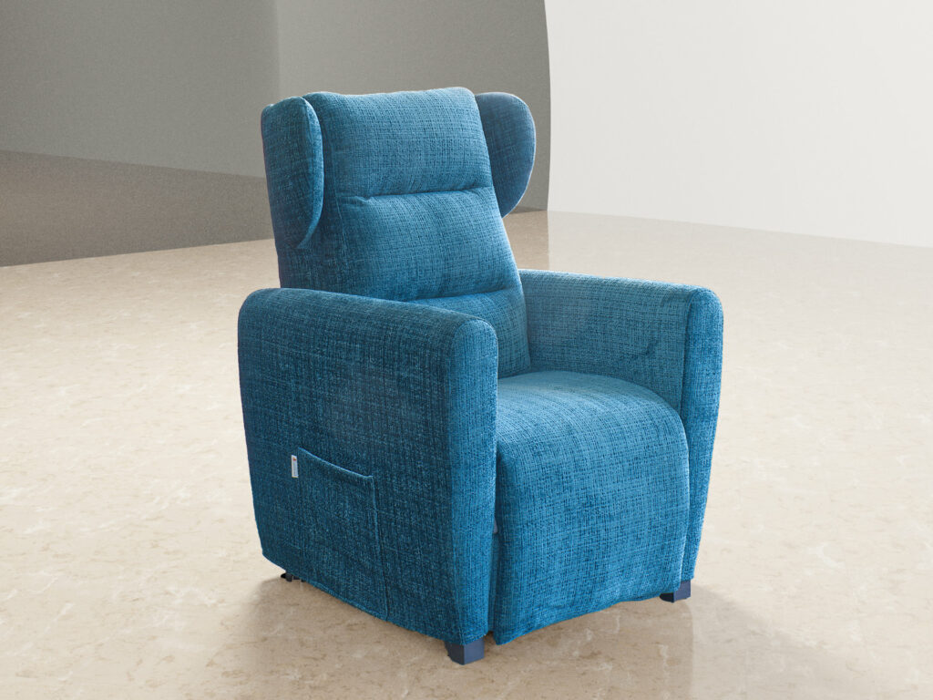 POLTRONA RELAX PER ANZIANI CON RIVESTIMENTI SFODERABILI INTESSUTI LAVABILI