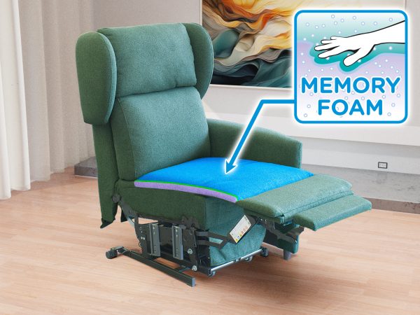 Poltrona con poggiapiedi per anziani seduta relax memory foam