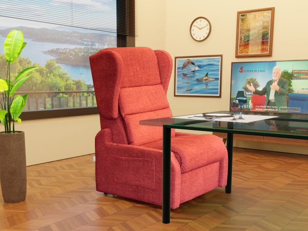 Poltrona relax xxl 7 motori chiusa senza braccioli sotto tavolo