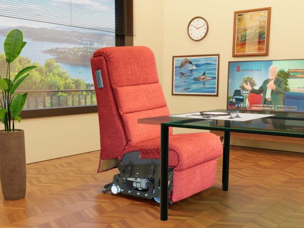 Poltrona relax xxl 7 motori chiusa senza fianchi sotto tavolo