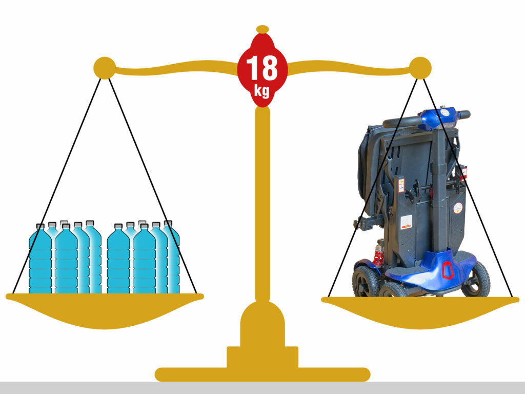 SCOOTER PIEGHEVOLE TRASPORTABILE TROLLEY 18 KG PER ANZIANI E DISABILI