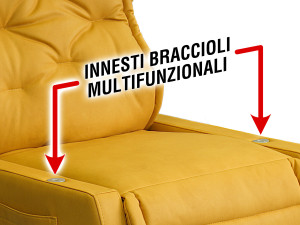 INNESTI BRACCIOLI MULTIFUNZIONALI DELLA POLTRONA DISABILI UTILIZZABILI PER INSERIMENTO TAVOLINO