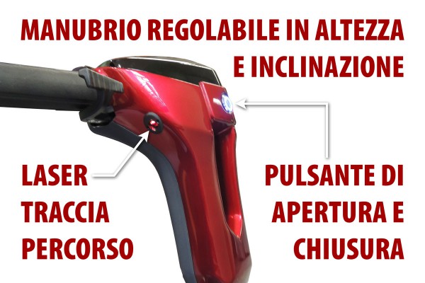 manubrio regolabile scooter disabili pieghevole con accensione e tracciato laser