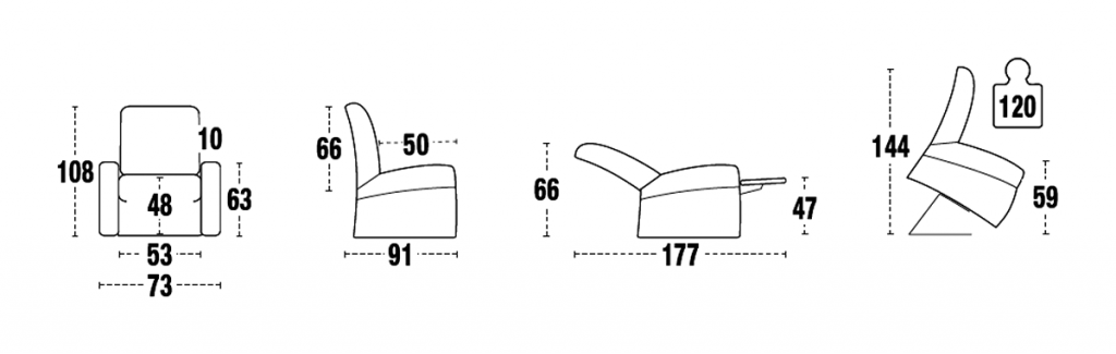poltrona elettrica misure