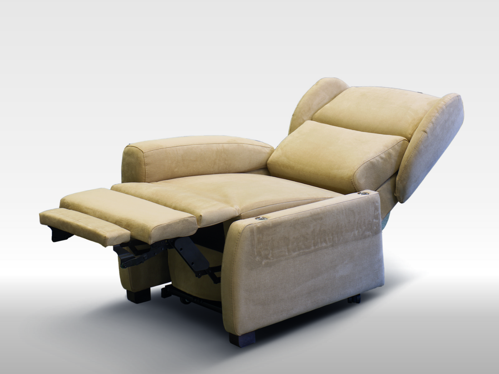 Poltrona Con Orecchie E Sgabello In Stile Country - Verde, Imbottita, Con Cuscino, Schienale Alto, Per Rilassarsi, Leggere O Guardare La TV, Dimensioni 90x98x76 Cm