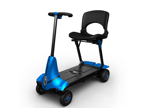 SCOOTER ANZIANI PIEGHEVOLE TRASPORTABILE BLU TROLLEY