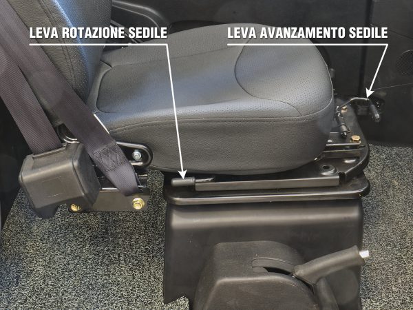 LEVE PER AVANZAMENTO E ROTAZIONE SEDILE SCOOTER ELETTRICO CABINATO PER ANZIANI E DISABILI