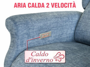 PULSANTIERA POLTRONA VENTILATA CON ARIA CALDA A 2 VELOCITA ATTIVA