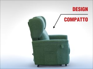 Poltrona con poggiapiedi per anziani design compatto e moderno