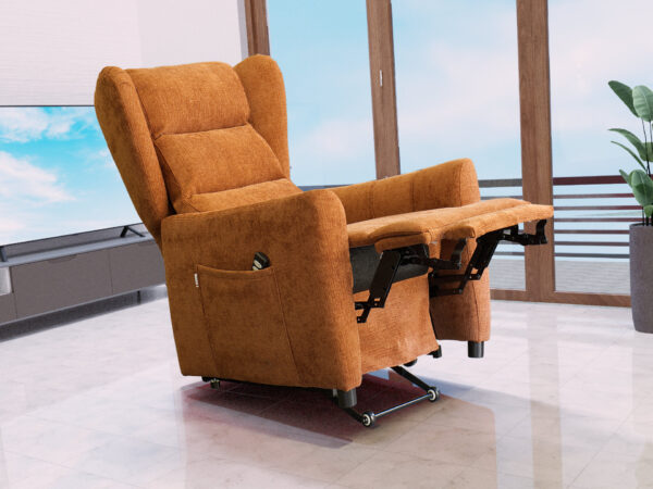 Poltrona con tavolino laterale per anziani posizione cardio relax tv