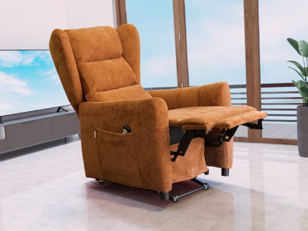 Poltrona con tavolino laterale posizione cardio relax-tv ribassata