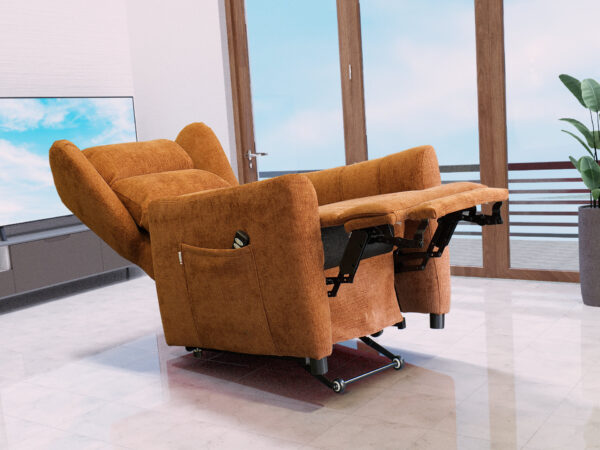 Poltrona con tavolino laterale posizione riposo cardio relax