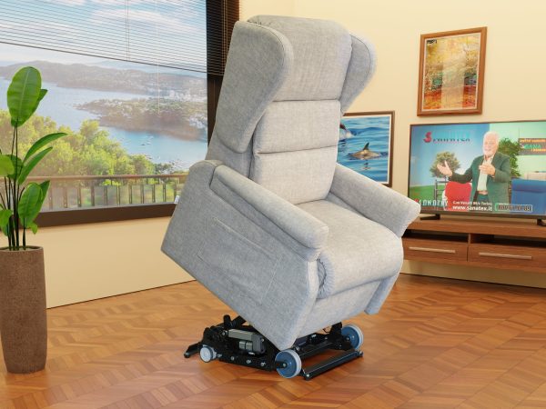 Poltrona relax disabli anziani 7 motori lift alzapersona XXL 250 kg Extra lounge 200 cm
